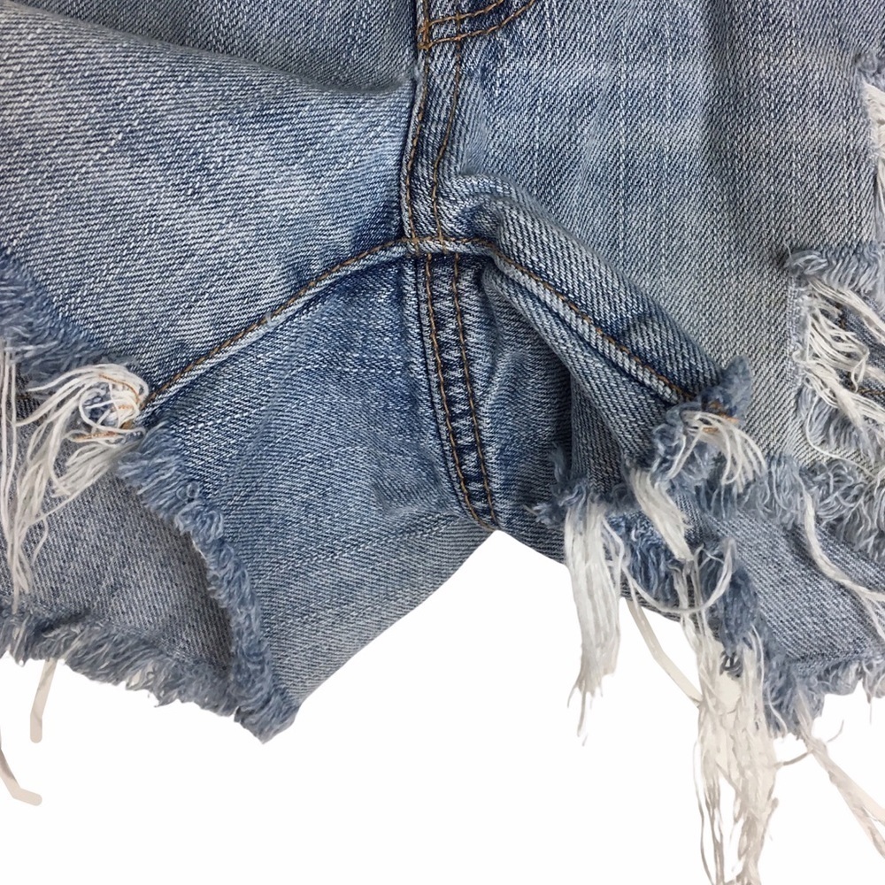 AMERICAN EAGLE Jean Shorts Cut Offs Distressed Denim 100% Cotton Festival Size 4 - Picture 5 of 12